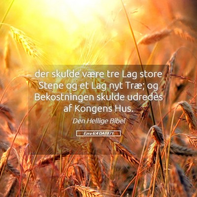 Picture 05 - Ezra 6:4 DA1871 - der skulde være tre Lag store Stene og et Lag - Bible Verse Picture