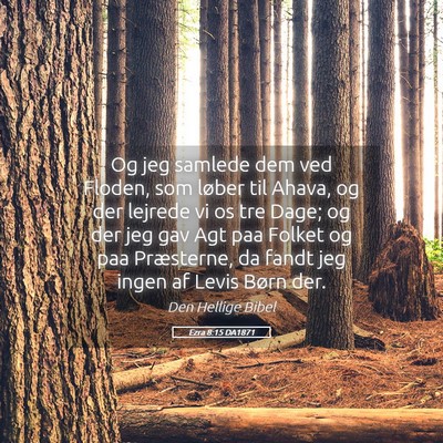 Picture 05 - Ezra 8:15 DA1871 - Og jeg samlede dem ved Floden, som løber til - Bible Verse Picture