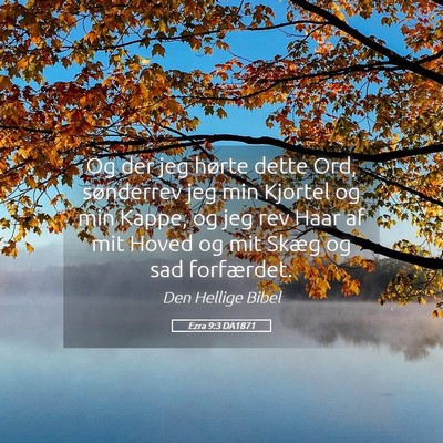 Picture 05 - Ezra 9:3 DA1871 - Og der jeg hørte dette Ord, sønderrev jeg min - Bible Verse Picture
