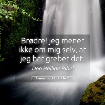 Picture 05 - Filipperne 3:13 DA1871 - Brødre! jeg mener ikke om mig selv, at jeg har - Bible Verse Picture