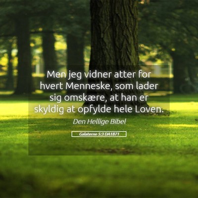 Picture 05 - Galaterne 5:3 DA1871 - Men jeg vidner atter for hvert Menneske, som - Bible Verse Picture