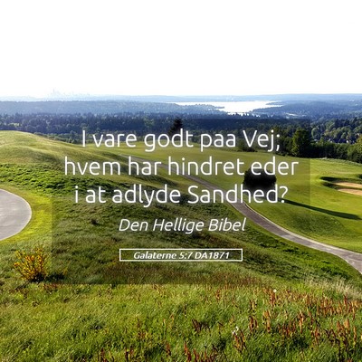 Picture 05 - Galaterne 5:7 DA1871 - I vare godt paa Vej; hvem har hindret eder i at - Bible Verse Picture