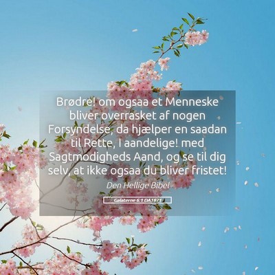 Picture 05 - Galaterne 6:1 DA1871 - Brødre! om ogsaa et Menneske bliver overrasket - Bible Verse Picture
