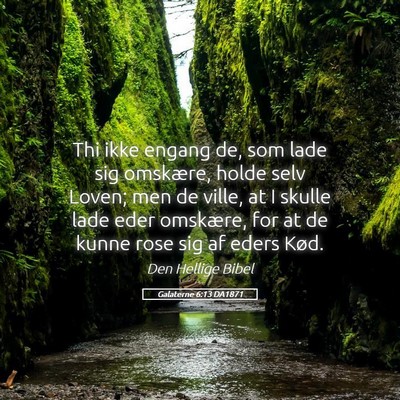 Picture 05 - Galaterne 6:13 DA1871 - Thi ikke engang de, som lade sig omskære, holde - Bible Verse Picture