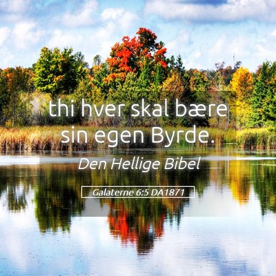 Picture 05 - Galaterne 6:5 DA1871 - thi hver skal bære sin egen - Bible Verse Picture