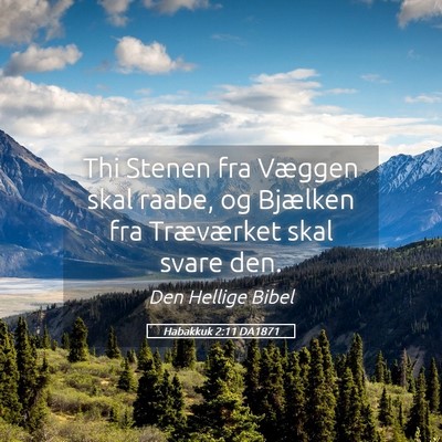 Picture 05 - Habakkuk 2:11 DA1871 - Thi Stenen fra Væggen skal raabe, og Bjælken - Bible Verse Picture