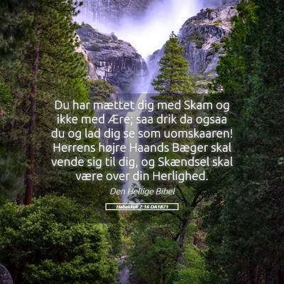 Picture 05 - Habakkuk 2:16 DA1871 - Du har mættet dig med Skam og ikke med Ære; saa - Bible Verse Picture