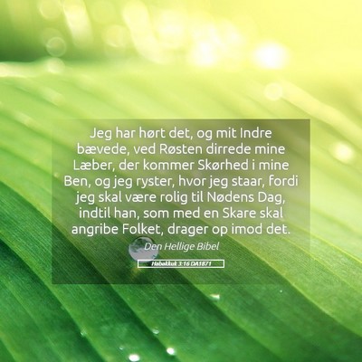 Picture 05 - Habakkuk 3:16 DA1871 - Jeg har hørt det, og mit Indre bævede, ved - Bible Verse Picture