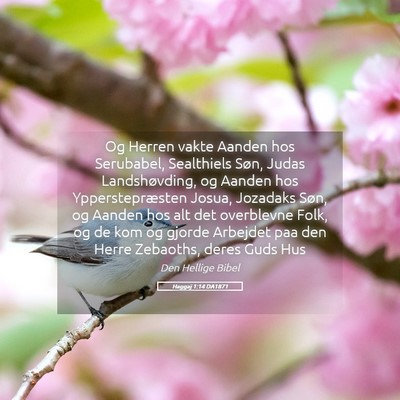 Picture 05 - Haggaj 1:14 DA1871 - Og Herren vakte Aanden hos Serubabel, Sealthiels - Bible Verse Picture