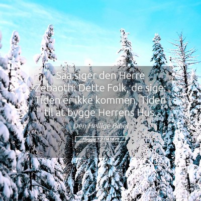 Picture 05 - Haggaj 1:2 DA1871 - Saa siger den Herre Zebaoth: Dette Folk, de sige: - Bible Verse Picture