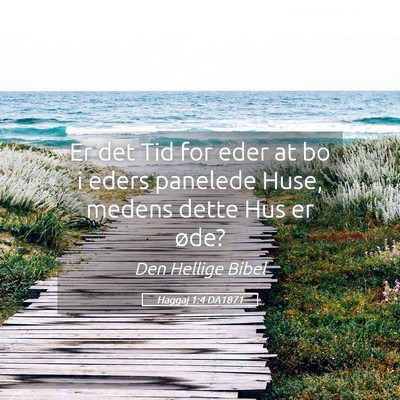 Picture 05 - Haggaj 1:4 DA1871 - Er det Tid for eder at bo i eders panelede Huse, - Bible Verse Picture