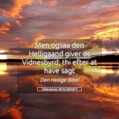 Picture 05 - Hebræerne 10:15 DA1871 - Men ogsaa den Helligaand giver os Vidnesbyrd; thi - Bible Verse Picture