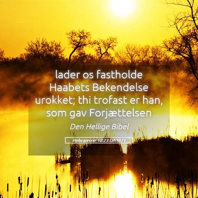 Picture 05 - Hebræerne 10:23 DA1871 - lader os fastholde Haabets Bekendelse urokket; - Bible Verse Picture