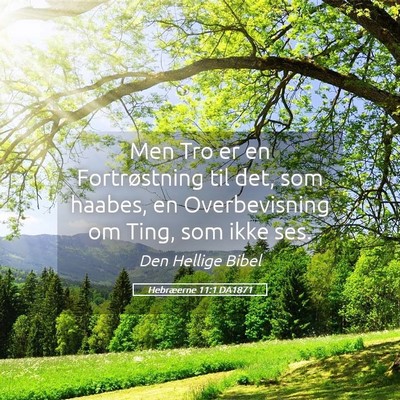 Picture 05 - Hebræerne 11:1 DA1871 - Men Tro er en Fortrøstning til det, som haabes, - Bible Verse Picture