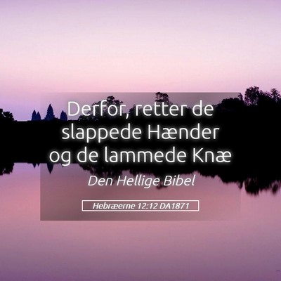 Picture 05 - Hebræerne 12:12 DA1871 - Derfor, retter de slappede Hænder og de lammede - Bible Verse Picture