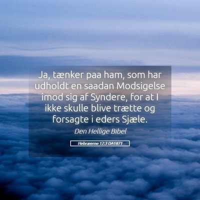 Picture 05 - Hebræerne 12:3 DA1871 - Ja, tænker paa ham, som har udholdt en saadan - Bible Verse Picture