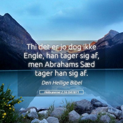 Picture 05 - Hebræerne 2:16 DA1871 - Thi det er jo dog ikke Engle, han tager sig af, - Bible Verse Picture