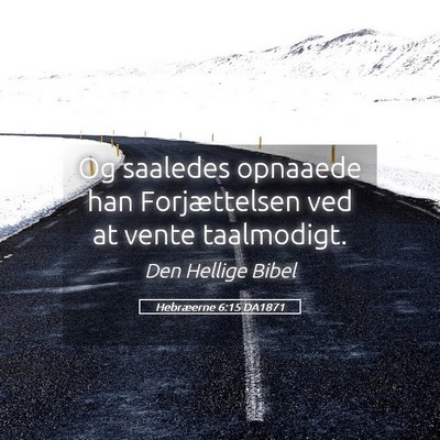 Picture 05 - Hebræerne 6:15 DA1871 - Og saaledes opnaaede han Forjættelsen ved at - Bible Verse Picture