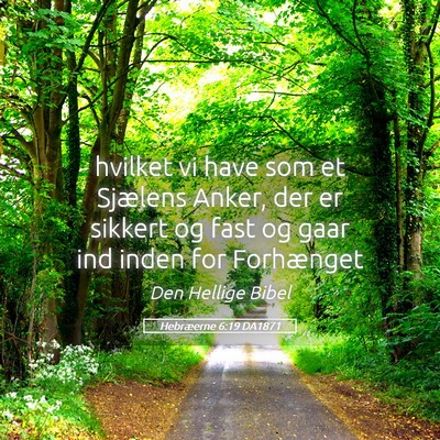 Picture 05 - Hebræerne 6:19 DA1871 - hvilket vi have som et Sjælens Anker, der er - Bible Verse Picture