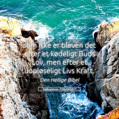 Picture 05 - Hebræerne 7:16 DA1871 - som ikke er bleven det efter et kødeligt Buds - Bible Verse Picture