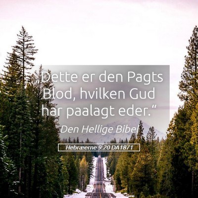 Picture 05 - Hebræerne 9:20 DA1871 - „Dette er den Pagts Blod, hvilken Gud har - Bible Verse Picture