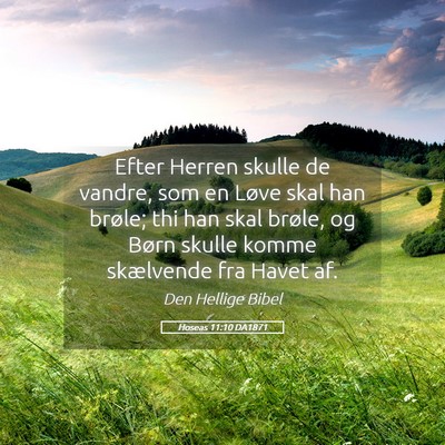 Picture 05 - Hoseas 11:10 DA1871 - Efter Herren skulle de vandre, som en Løve skal - Bible Verse Picture