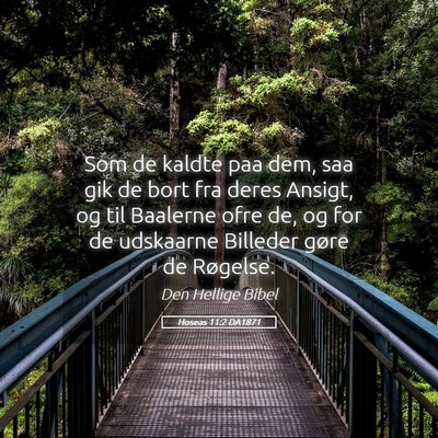 Picture 05 - Hoseas 11:2 DA1871 - Som de kaldte paa dem, saa gik de bort fra deres - Bible Verse Picture