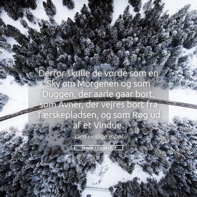 Picture 05 - Hoseas 13:3 DA1871 - Derfor skulle de vorde som en Sky om Morgenen og - Bible Verse Picture