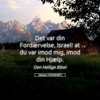 Picture 05 - Hoseas 13:9 DA1871 - Det var din Fordærvelse, Israel! at du var imod - Bible Verse Picture