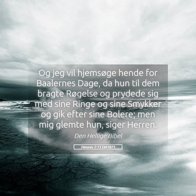 Picture 05 - Hoseas 2:13 DA1871 - Og jeg vil hjemsøge hende for Baalernes Dage, da - Bible Verse Picture