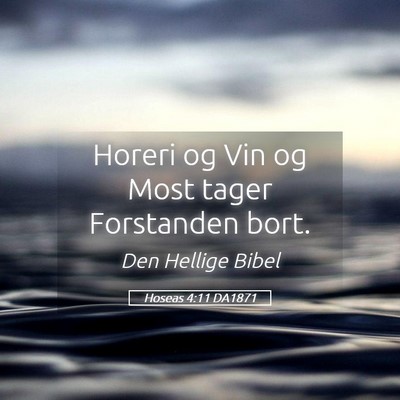 Picture 05 - Hoseas 4:11 DA1871 - Horeri og Vin og Most tager Forstanden - Bible Verse Picture