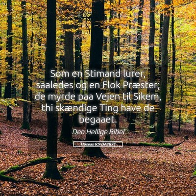 Picture 05 - Hoseas 6:9 DA1871 - Som en Stimand lurer, saaledes og en Flok - Bible Verse Picture