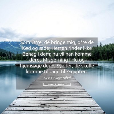 Picture 05 - Hoseas 8:13 DA1871 - Som Ofre, de bringe mig, ofre de Kød og æde; - Bible Verse Picture