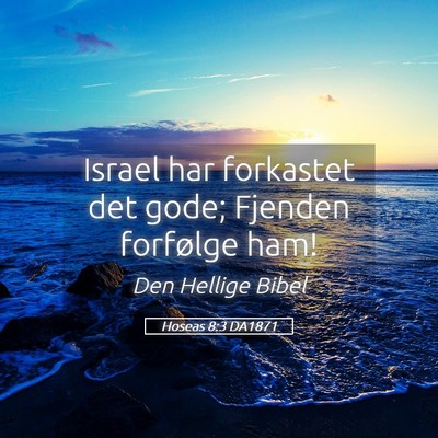 Picture 05 - Hoseas 8:3 DA1871 - Israel har forkastet det gode; Fjenden forfølge - Bible Verse Picture