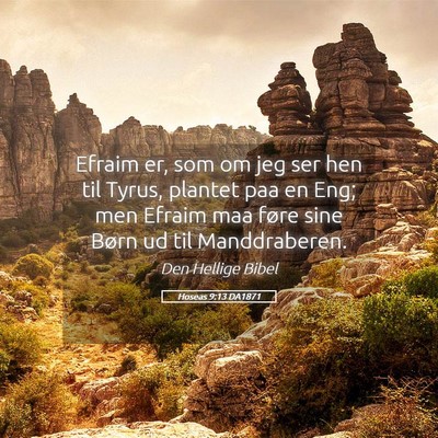Picture 05 - Hoseas 9:13 DA1871 - Efraim er, som om jeg ser hen til Tyrus, plantet - Bible Verse Picture