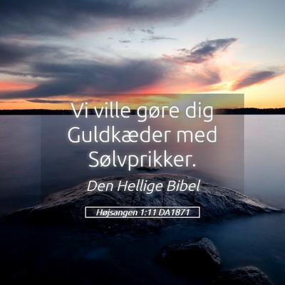 Picture 05 - Højsangen 1:11 DA1871 - Vi ville gøre dig Guldkæder med - Bible Verse Picture