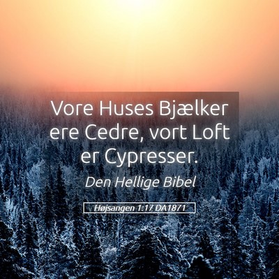 Picture 05 - Højsangen 1:17 DA1871 - Vore Huses Bjælker ere Cedre, vort Loft er - Bible Verse Picture