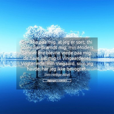Picture 05 - Højsangen 1:6 DA1871 - Ser ikke paa mig, at jeg er sort; thi Solen har - Bible Verse Picture