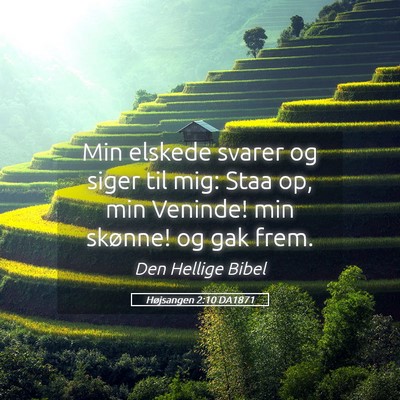 Picture 05 - Højsangen 2:10 DA1871 - Min elskede svarer og siger til mig: Staa op, min - Bible Verse Picture