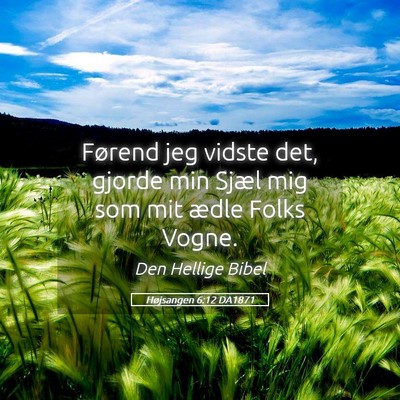 Picture 05 - Højsangen 6:12 DA1871 - Førend jeg vidste det, gjorde min Sjæl mig som - Bible Verse Picture