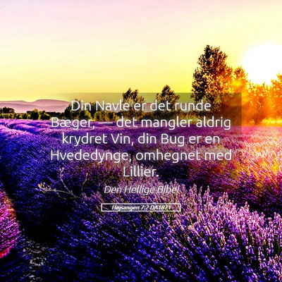 Picture 05 - Højsangen 7:2 DA1871 - Din Navle er det runde Bæger, — det mangler - Bible Verse Picture