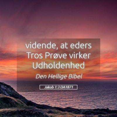 Picture 05 - Jakob 1:3 DA1871 - vidende, at eders Tros Prøve virker - Bible Verse Picture
