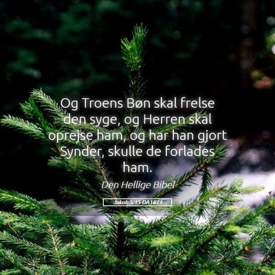 Picture 05 - Jakob 5:15 DA1871 - Og Troens Bøn skal frelse den syge, og Herren - Bible Verse Picture