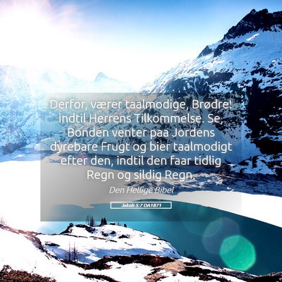 Picture 05 - Jakob 5:7 DA1871 - Derfor, værer taalmodige, Brødre! indtil - Bible Verse Picture
