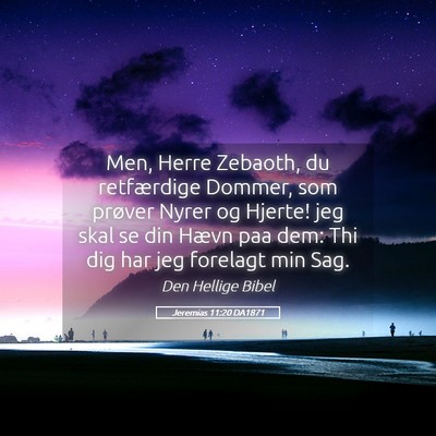 Picture 05 - Jeremias 11:20 DA1871 - Men, Herre Zebaoth, du retfærdige Dommer, som - Bible Verse Picture