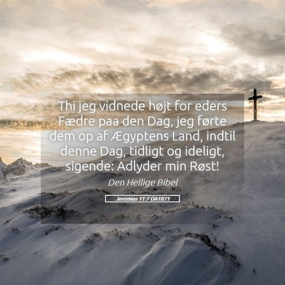 Picture 05 - Jeremias 11:7 DA1871 - Thi jeg vidnede højt for eders Fædre paa den - Bible Verse Picture
