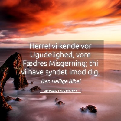 Picture 05 - Jeremias 14:20 DA1871 - Herre! vi kende vor Ugudelighed, vore Fædres - Bible Verse Picture