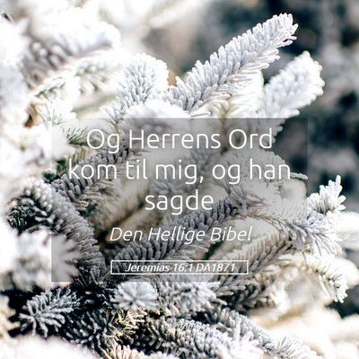 Picture 05 - Jeremias 16:1 DA1871 - Og Herrens Ord kom til mig, og han - Bible Verse Picture