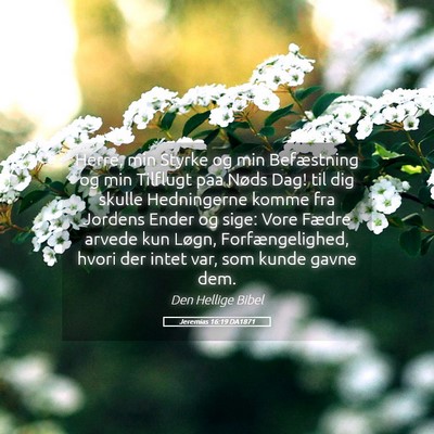 Picture 05 - Jeremias 16:19 DA1871 - Herre, min Styrke og min Befæstning og min - Bible Verse Picture