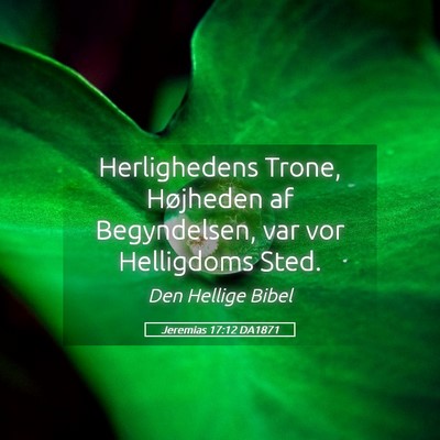 Picture 05 - Jeremias 17:12 DA1871 - Herlighedens Trone, Højheden af Begyndelsen, var - Bible Verse Picture